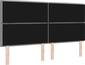 vidaXL LED κεφαλάρι με κεφαλάρι Ανοιχτό γκρι 180 cm Πολυεστέρας