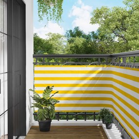 vidaXL Οθόνη Μπαλκονιού Κίτρινο και Λευκό 100 x 600 cm Ύφασμα Όξφορντ