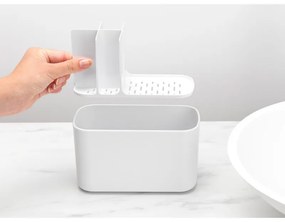 Κουτί αξεσουάρ μπάνιου Brabantia ReNew 1003494, Ανθεκτικό στη διάβρωση, Εσωτερικό διαχωριστικό, Αντιολισθητική βάση, Λευκό