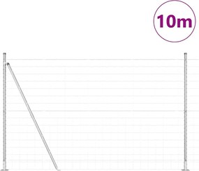 vidaXL Τεντώτο με στήριγμα Ασημί 1,6 x 10 m Ατσάλι