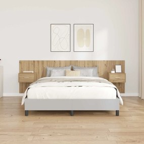 vidaXL Κεφαλή κρεβατιού με κομοδίνο 3 pcs Artisan Oak