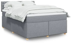 vidaXL Κρεβάτι Boxspring με Στρώμα Αν. Πράσινο 160x200εκ Υφασμάτινο