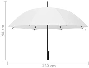 vidaXL Ομπρέλα Λευκή 130 εκ.