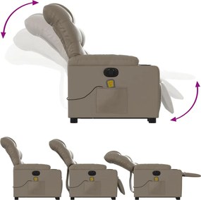 vidaXL Πολυθρόνα Μασάζ Ηλεκ.Ανακλινόμενη με Ανύψωση Συνθ. Δέρμα