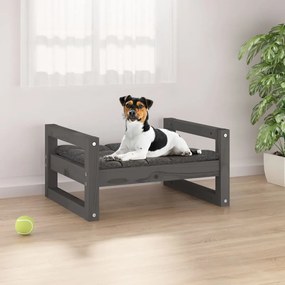 Κρεβάτι Σκύλου Γκρι 55,5x45,5x28 εκ. από Μασίφ Ξύλο Πεύκου