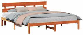 vidaXL Σκελετός Κρεβατιού Καφέ 180 x 200 cm Μασίφ ξύλο πεύκου