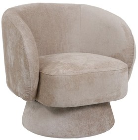 Πολυθρόνα περιστρεφόμενη Kreslo pakoworld υφασμα σε κρεμ απόχρωση 78x81x77εκ