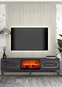 Stewehome Έπιπλο τηλεόρασης με εστία και ντουλάπι 150x30x41 cm