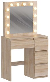 Τουαλέτα Με Καθρέπτη &amp; Φως Led Keitlin HM2499.01 80x40x140cm Sonoma