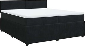 vidaXL Κρεβάτι Boxspring με Στρώμα Μαύρο 200x200 εκ. Βελούδινο