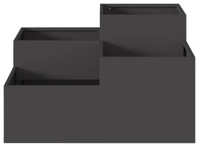 vidaXL Γλάστρα Κήπου 80x80x48 εκ Μαύρο Ατσάλι