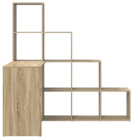 vidaXL Γωνιακό γραφείο με ράφι Sonoma Δρυς 101.5 x 149.5 x 149.5 εκ.