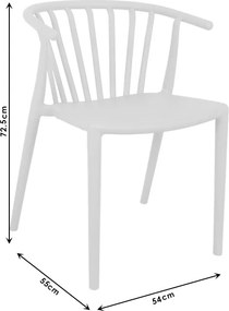 Πολυθρόνα Zelma pakoworld pp σε λευκή απόχρωση 55x53x73εκ
