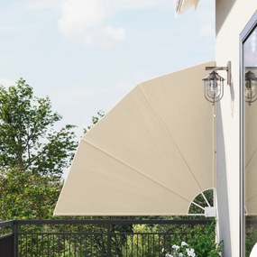 vidaXL Αδιάφανο σκίαστρο μπαλκονιού Μπεζ 140 x 140 cm ύφασμα