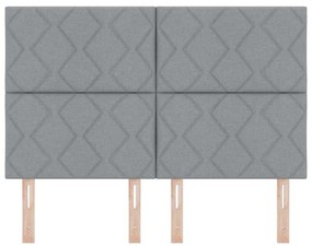 vidaXL Κεφαλάρι με φώτα λωρίδας LED Ανοιχτό γκρι 160 cm ύφασμα