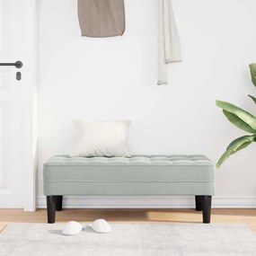 vidaXL Παγκάκι Ανοιχτό γκρι 113 x 57 x 39 εκ. Βελούδο
