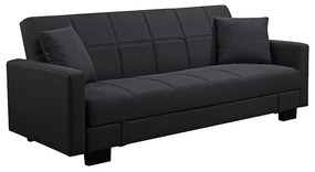 Καναπές Κρεβάτι KELSO Μαύρο Ύφασμα 197x81x80cm