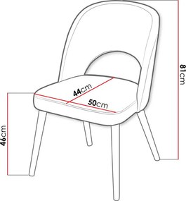 Καρέκλα Kaisa Κ84-Kokkino - 50.00Χ44.00Χ81.00cm