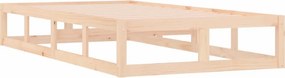 vidaXL Πλαίσιο Κρεβατιού 75 x 190 εκ. από Μασίφ Ξύλο Small Single