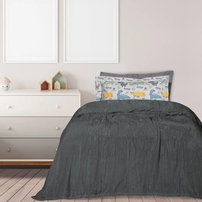 DAS HOME ΚΟΥΒΕΡΤΑ VELOUR MONH 1343 ΓΡΑΦΙΤΗΣ