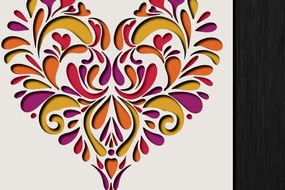 Σετ των 3 Intra απο ξύλο plywood 3mm-4mm πάχος αποκοπής 3D Heart Shadow Box Δίασταση 25x25 cm INTRAFABR-118420345