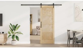 vidaXL Συρόμενη Πόρτα Καφέ 73.5 x 198.5 εκ. Μασίφ ξύλο πεύκου