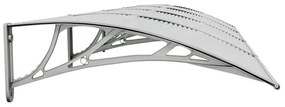 vidaXL Στέγαστρο Πόρτας Γκρι &amp; Διαφανές 350 x 75 εκ. από Πολυκαρβονικό