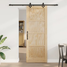 vidaXL Συρόμενη Πόρτα  με Σετ Υλικών 78x211 εκ. Μασίφ Ξυλεία Πεύκου
