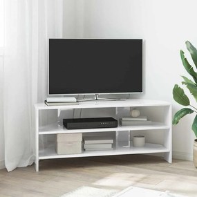 vidaXL ΓωνιακήΒάσηΤηλεόρασης 102x40,5x45εκ Υψηλή γυαλιστερή Λευκή