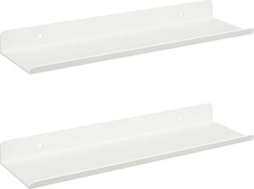 vidaXL Ράφι Τοίχου με ράφι Επιτοίχιο 2 pcs Λευκό 30 x 9 x 2,5 εκ