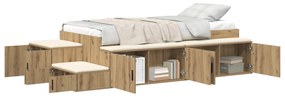 vidaXL Κρεβάτι με αποθηκευτικό χώρο artisan δρυς 244 x 118 x 53.5 εκ.
