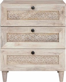 vidaXL Κομοδίνο Λευκό 50 x 33 x 62 εκ. Επεξεργασμένο Ξύλο