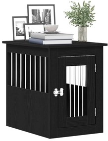 vidaXL Έπιπλα Κλουβιού για Σκύλους Μαύρο Δρυς 62 x 45 x 59 εκ. από Τεχνητό Ξύλο