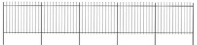 vidaXL Κάγκελα Περίφραξης με Λόγχες Μαύρα 8,5 x 1,5 μ. από Χάλυβα