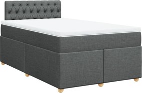 vidaXL Κρεβάτι Boxspring με Στρώμα Σκούρο Γκρι 120x190 εκ Υφασμάτινο
