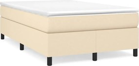 vidaXL Κρεβάτι Boxspring με Στρώμα Κρεμ 120x190 εκ. Υφασμάτινο