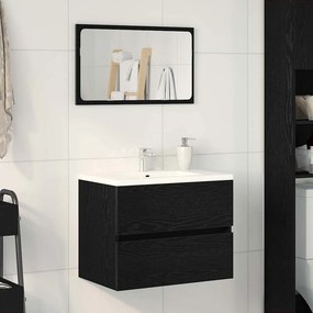 vidaXL Ντουλάπα Νιπτήρα Mπάνιου Μαύρη Οξυά 60 x 38,5 x 45 cm