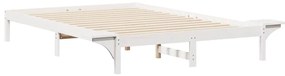 vidaXL Κρεβατοκάμαρα με Πλαϊνά Τραπέζια Λευκό 160 x 220 cm