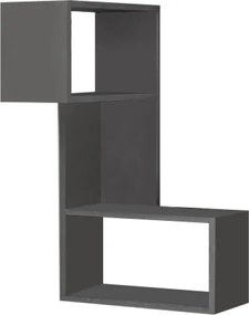 Ραφιέρα τοίχου γωνιακή Part Megapap χρώμα ανθρακί 47x20x82εκ.