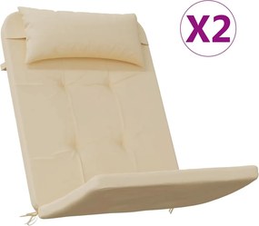 vidaXL Μαξιλάρια Καρέκλας Adirondack 2 τεμ. Μπεζ από Ύφασμα Oxford