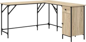 vidaXL Γραφείο Sonoma Δρυς 141 x 141 x 75 εκ. από Επεξεργασμένο Ξύλο