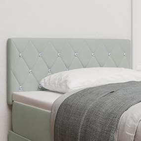 vidaXL LED Κεφαλάκι Κρυστάλλινες Κουμπί Διακοσμημένο Ανοιχτό Γκρι 100 cm Βελούδο
