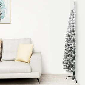 vidaXL Χριστουγεννιάτικο Δέντρο Slim Τεχνητό Μισό Με Χιόνι 240 εκ.