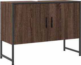 vidaXL Ντουλάπι Μπάνιου Νιπτήρα Καφέ Δρυς 80 x 33 x 60 εκ. Επεξ. Ξύλο