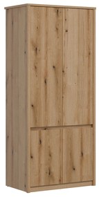 Ντουλάπα Orlando AJ108, Δρυς, 198x87x52cm, 63 kg, Πόρτες ντουλάπας: Με μεντεσέδες | Epipla1.gr
