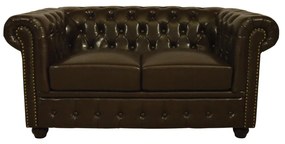 ΚΑΝΑΠΕΣ 2ΘΕΣΙΟΣ T.CHESTERFIELD  ΤΕΧΝΟΔΕΡΜΑ ΣΚΟΥΡΟ ΚΑΦΕ 155x90x73 εκ.