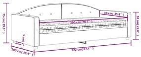 Καναπές Κρεβάτι με Στρώμα Μπλε 90 x 200 εκ. Βελούδινος - Μπλε