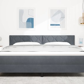 vidaXL LED Κεφαλάρι Σχεδιασμού Διαμαντιών Σκούρο Γκρι 180 εκ Βελούδο