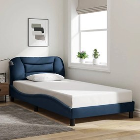 vidaXL Σκελετός Κρεβατιού Χωρίς Στρώμα Μπλε 100x200 εκ. Υφασμάτινο
