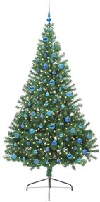 vidaXL Τεχνητό προφωτισμένο Χριστουγεννιάτικο δέντρο Πράσινο 240 cm